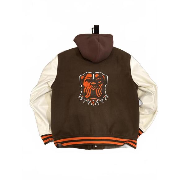 Cleveland Browns Womens Varsity Jacket with Hood - Picture 3 of 3